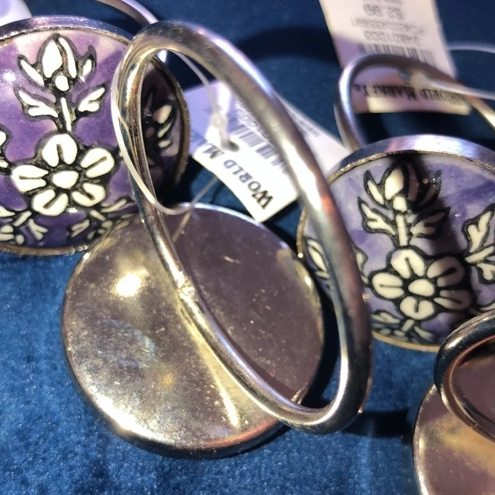 NWT World Market Napkin holders set of 4 purple